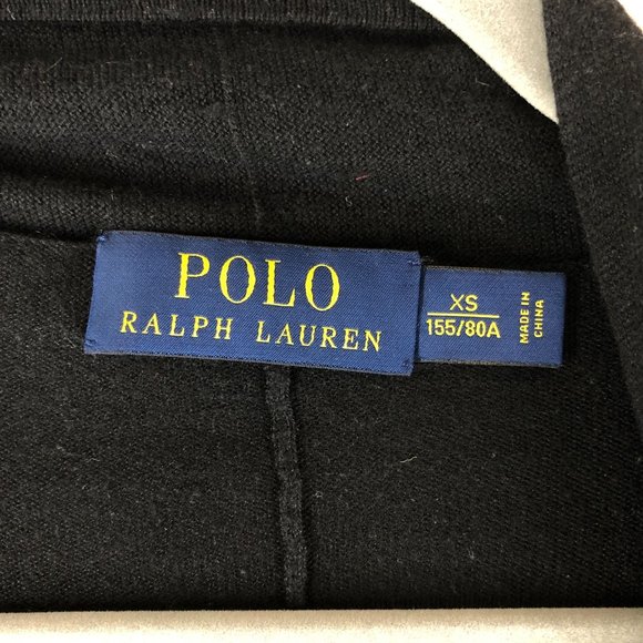 Polo Ralph Lauren Womens Cardigan Sweater Duster Open Front Silk Blend Black XS - Picture 3 of 4